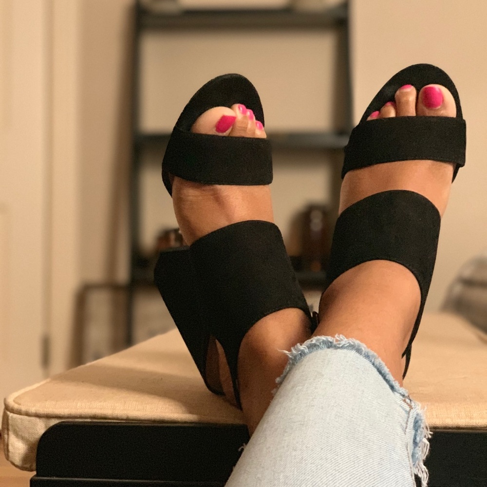 ALDO Black Block Heeled Sandals